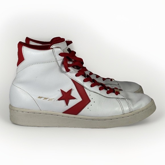 Converse Pro Leather Mid "The Scoop" May 11, 1980 White Red Gold Men's 9.5 M0072 - Picture 1 of 11